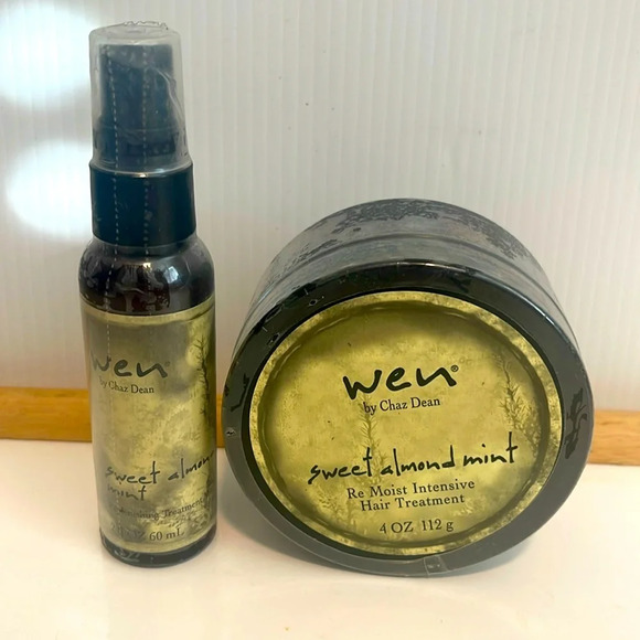 WEN by Chaz Dean Sweet Almond Mint re Moist Intensive Hair Tx & Replenishing Tx - Picture 1 of 2